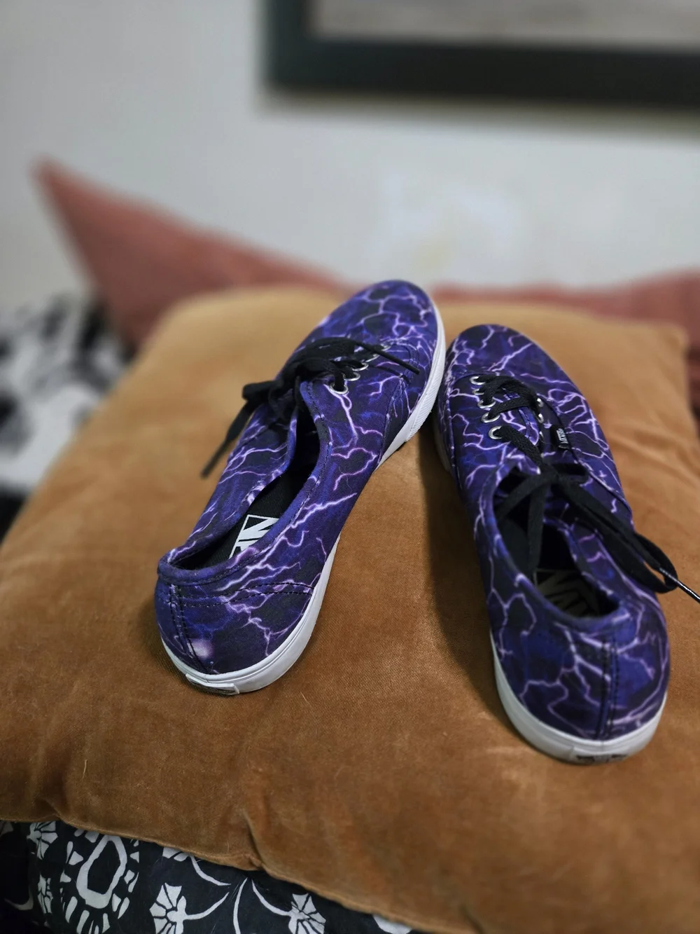 Vans Lightning Print Canvas Sneakers - Purple